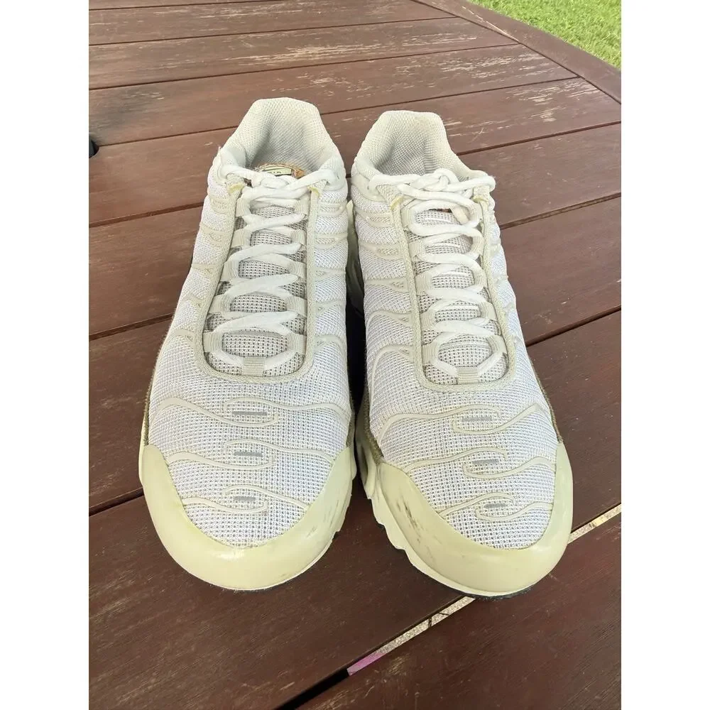 Nike Air Max Plus Shoes White Green Mesh Running Sneakers Youth Size 6Y/Women 8